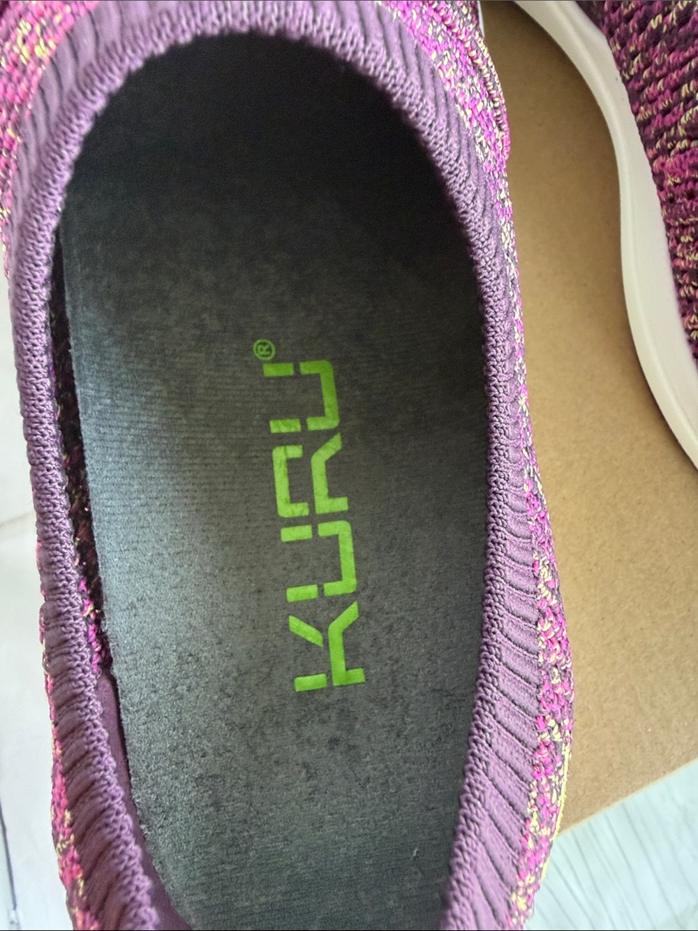 KURU Stride Slip-On Knit Sneakers in Plum Purple Confetti - Picture 11 of 11